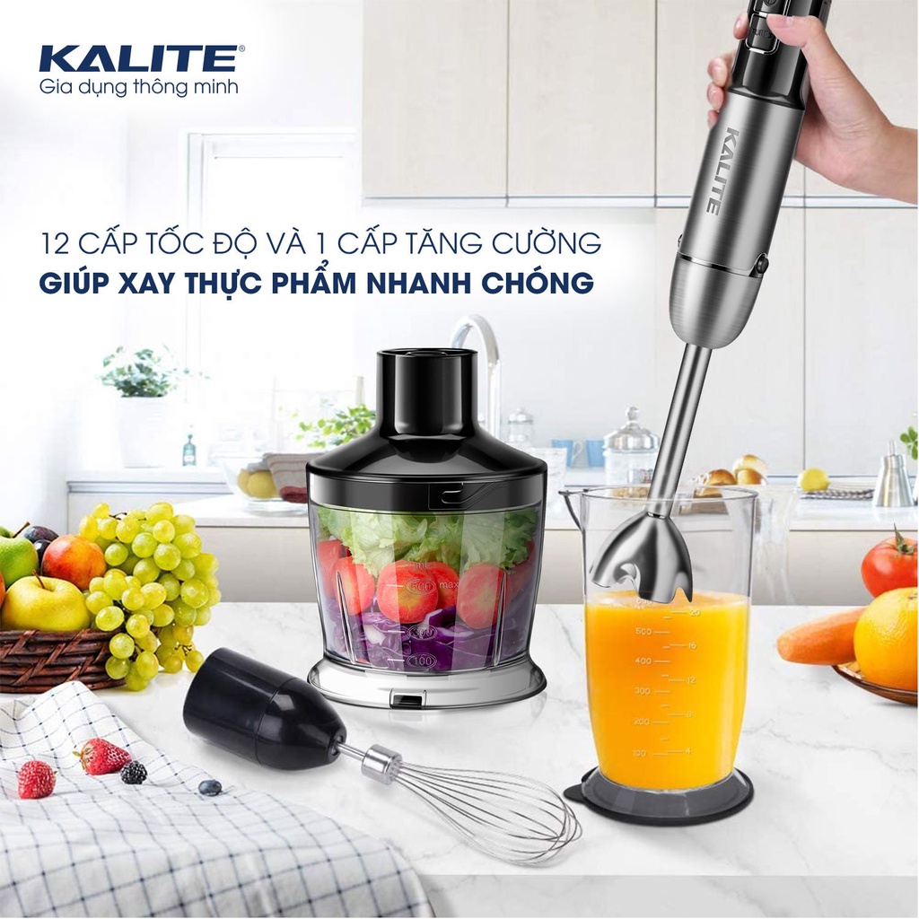 Máy xay sinh tố cầm tay Kalite KEB4111 công suất 400W xay thịt, xay hoa quả cực sắc bén