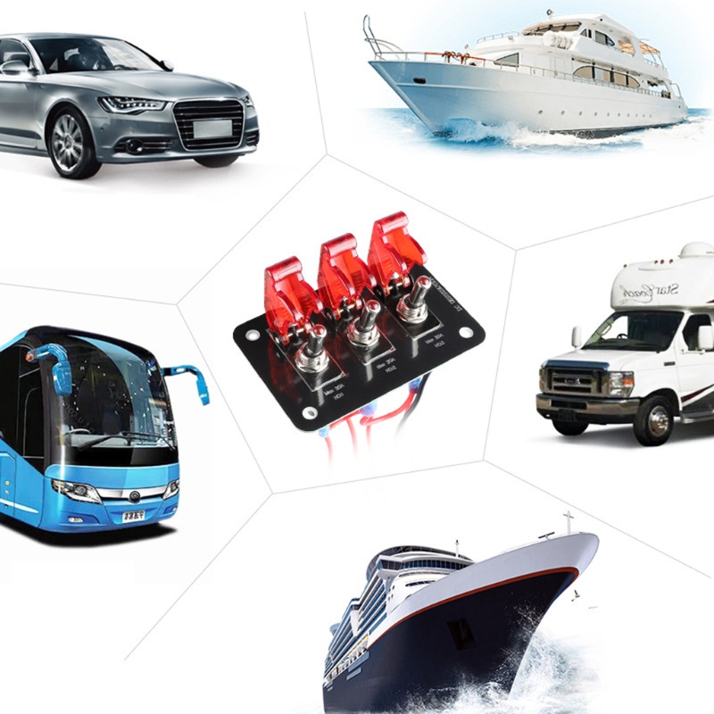 Bảng Công Tắc 12-24V Kèm Cầu Chì 20A Cho Bảng Điều Khiển Xe Hơi / Tàu Thuyền