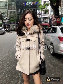 Áo dạ mũ lông 