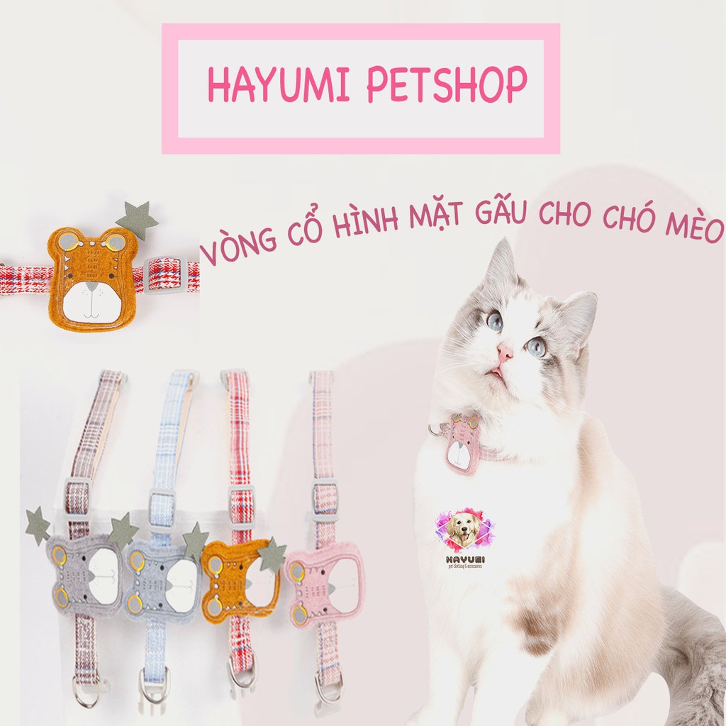 VÒNG CỔ MẶT GẤU DÀNH CHO CHÓ MÈO - HAYUMI PETSHOP