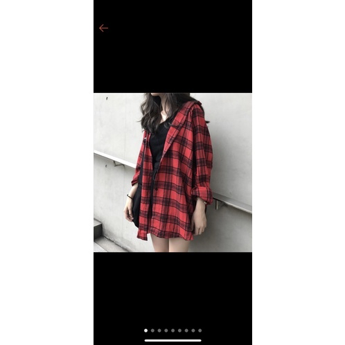 ÁO SƠ MI SỌC ĐỎ ĐEN CARO UNISEX