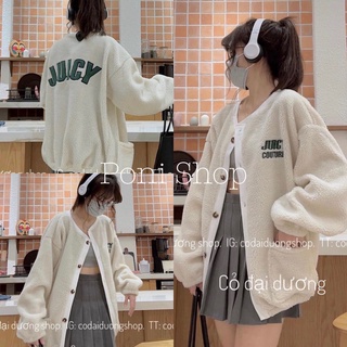 Áo Khoác Nữ, Áo Khoác Cadigan Lông Chữ Xanh Phong Cách Hàn Quốc