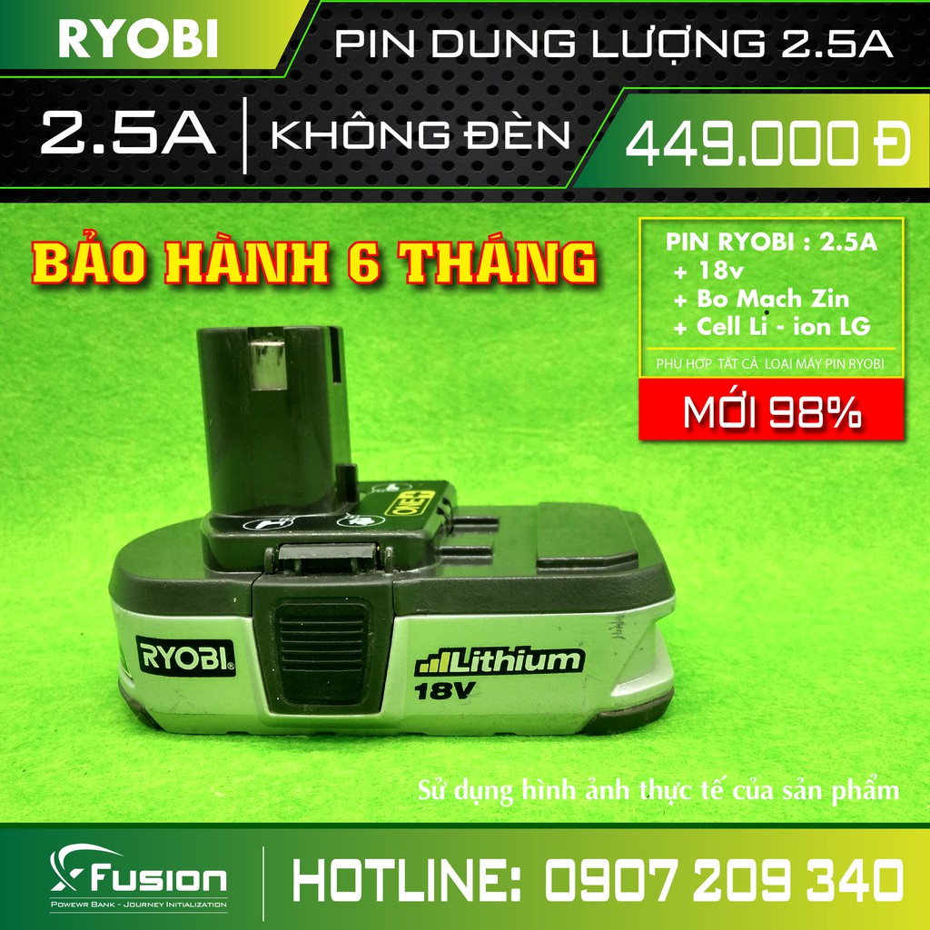 PIN RYOBI 2.5 / BH 6 Tháng