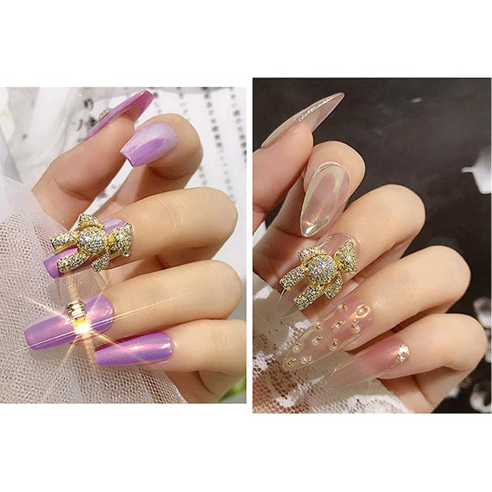 Móng Tay Giả 3D|Bùa Hộ Mệnh. Phấn Bắt Sáng Trang Điểm Lấp Lánh|Trang Sức Móng Tay Hình Gấu