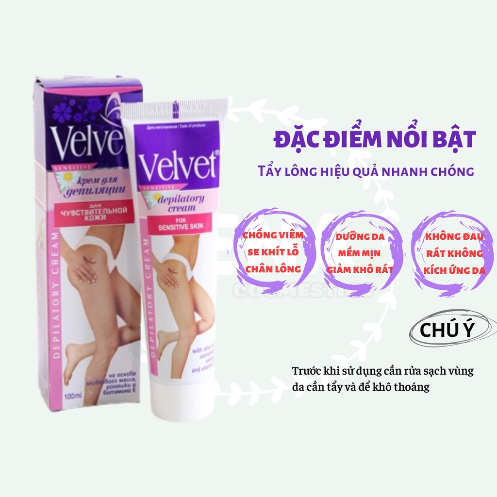 Kem tẩy lông Velvet hoa cúc của Nga 100ml