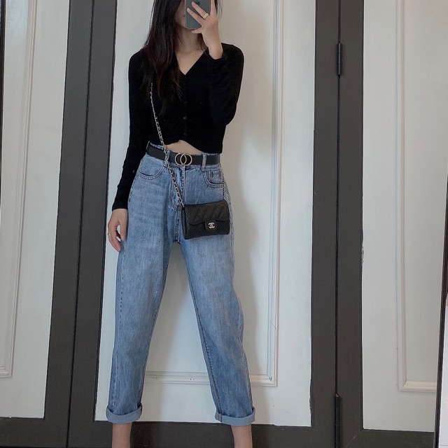 QUẦN BÒ BAGGY XANH TRƠN