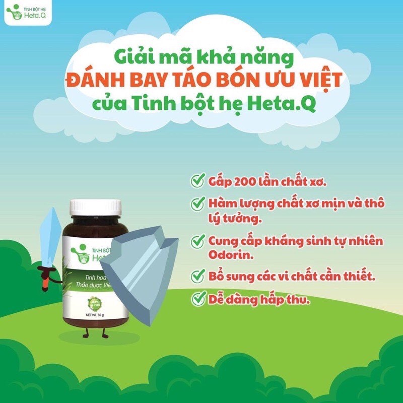  [HCM][100% hết táo bón] Tinh bột hẹ Heta.Q bé hết bón, ăn ngon, tiêu hoá tốt