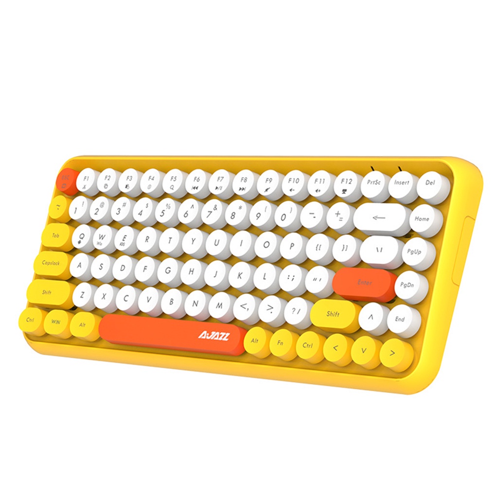 Bàn phím Bluetooth không dây 308i 84 phím kiểu retro dễ thương cho điện thoại/máy tính bảng