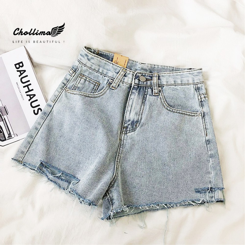 Quần short jeans nữ Chollima tua lai QS012 phong cách đường phố bụi bặm cá tính