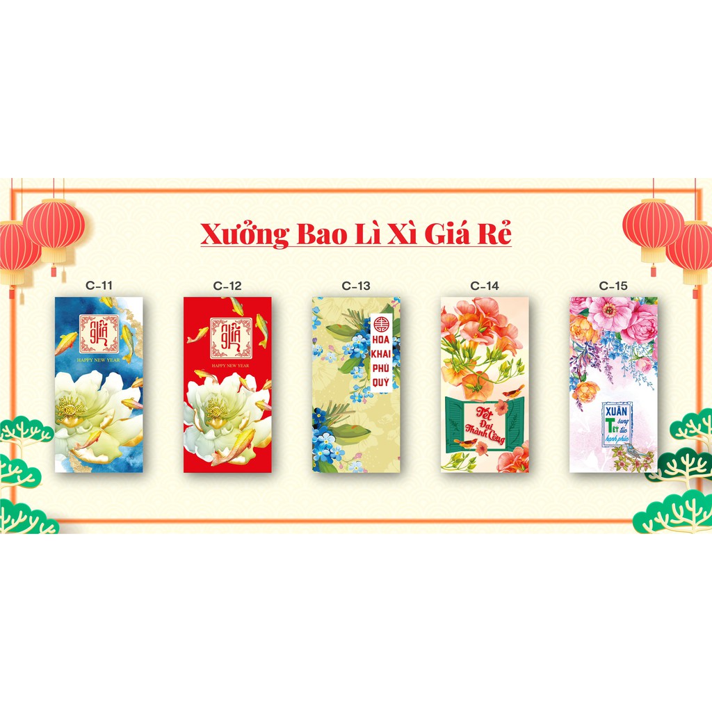 BAO LÌ XÌ NĂM 2021 TẾT TÂN SỬU ( CHẤT LƯỢNG CỰC ĐẸP ) 1 XẤP 10 CÁI