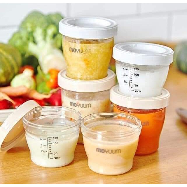 Cốc trữ đô ăn dặm Moyuum 130-180-240ml Hàn Quốc, cốc trữ sữa Moy hàn Quốc tại HCM
