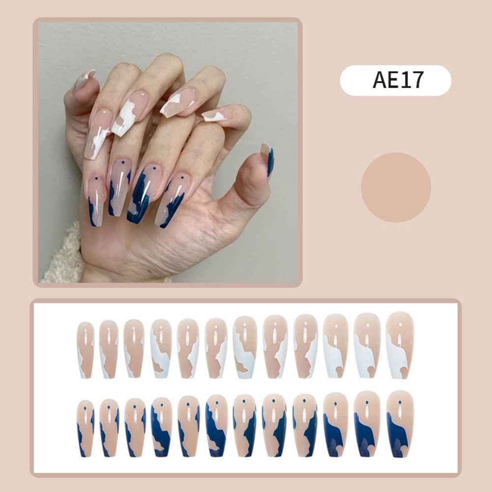 Set 24 Móng Tay Giả 3D Thời Trang retro Cho Nữ