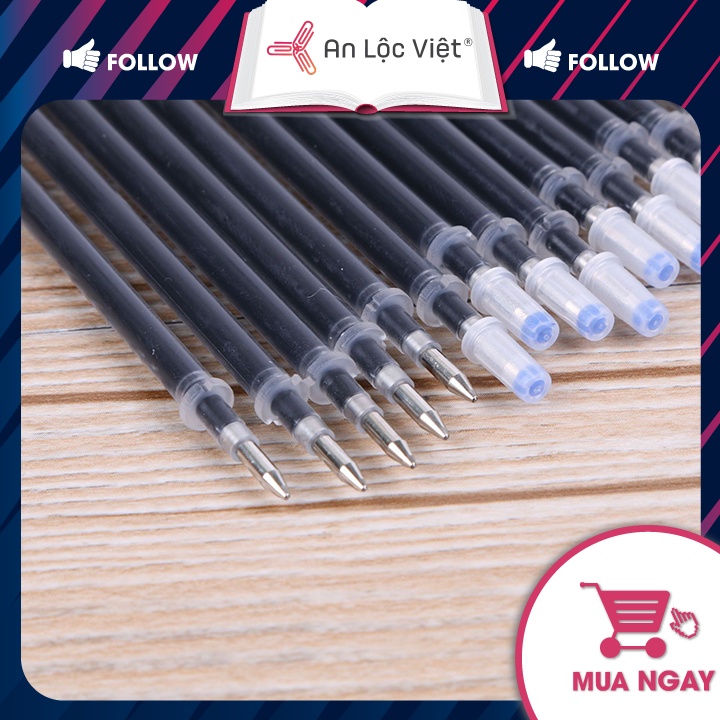Ruột Bút Gel Nước 0.5mm Đầu Kim Màu Xanh - Đỏ - Đen