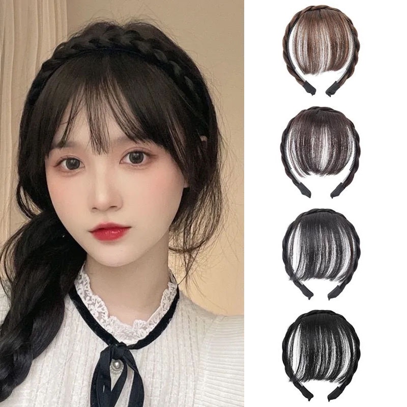 Băng Đô Giả Tóc Mái Bằng Sợi Tổng Hợp Dành Cho Nữ