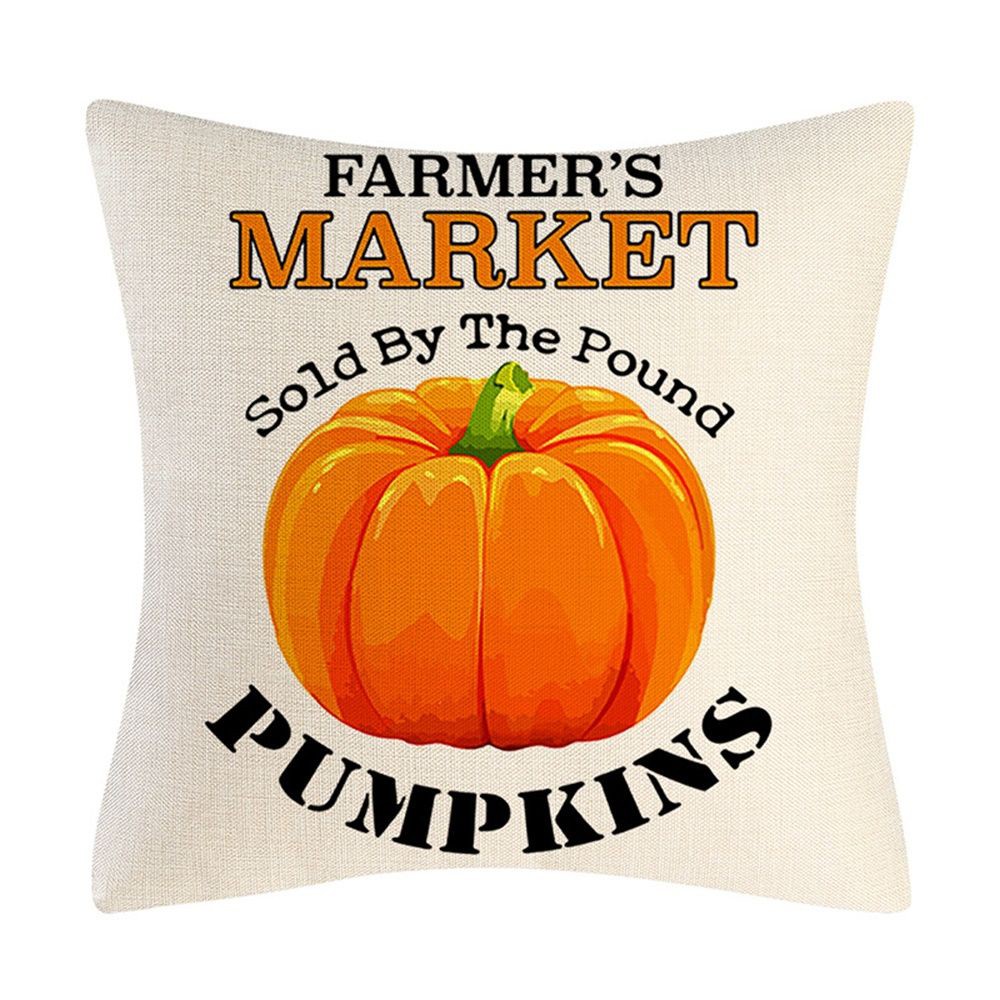 MIOSHOP Fashion Pillow Covers cushion cover Farmhouse Theme Happy Fall Pillowcase New Home Decor Sofa Linen Cushion Thanksgiving Day Pumpkin Car