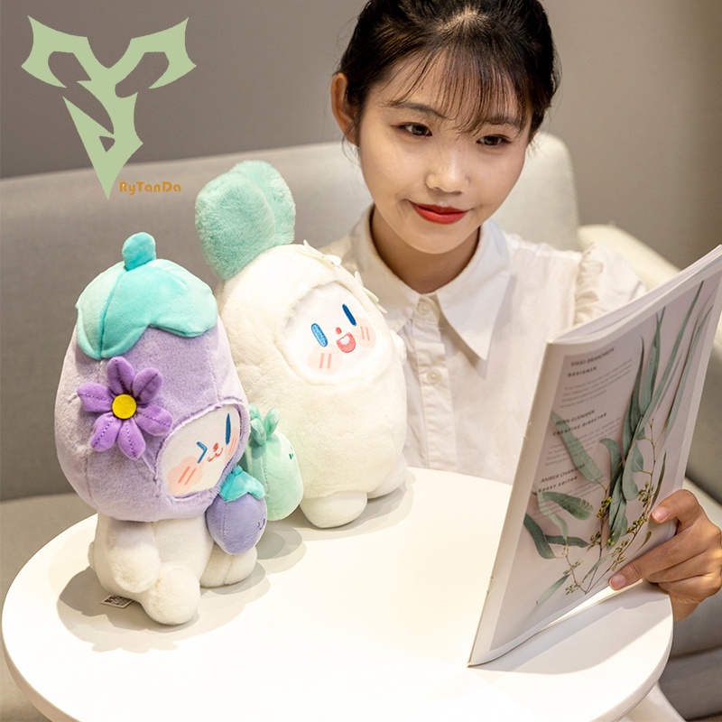 Đồ chơi nhồi bông Hình Thỏ Màu Trắng Cà Chua Dễ Thương Vui Nhộn