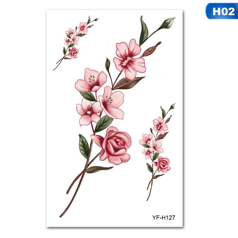 servise.vn Hình xăm dán cơ thể tạo hình bông sen 3D 12*19cm