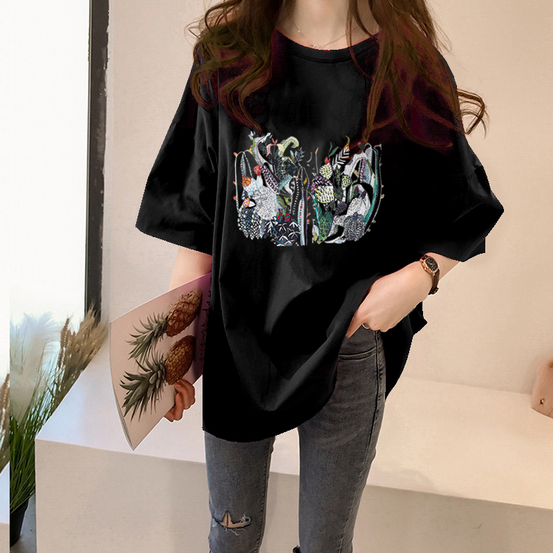 NRVP Áo Thun Ngắn Tay Dáng Rộng Thời Trang Mùa Hè 2021 Cho Nữ