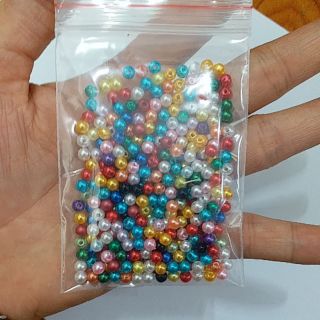 10gam hạt cườm tròn ngọc trai nhựa 4/6/8/10/12mm nhiều màu