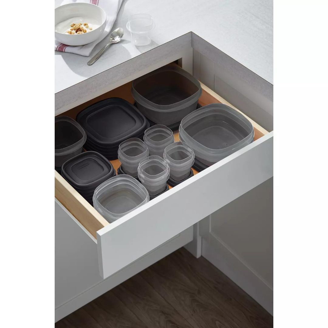 [6 size lẻ] HỘP NHỰA ĐỰNG THỰC PHẨM Rubbermaid NẮP ĐEN | BigBuy360 - bigbuy360.vn