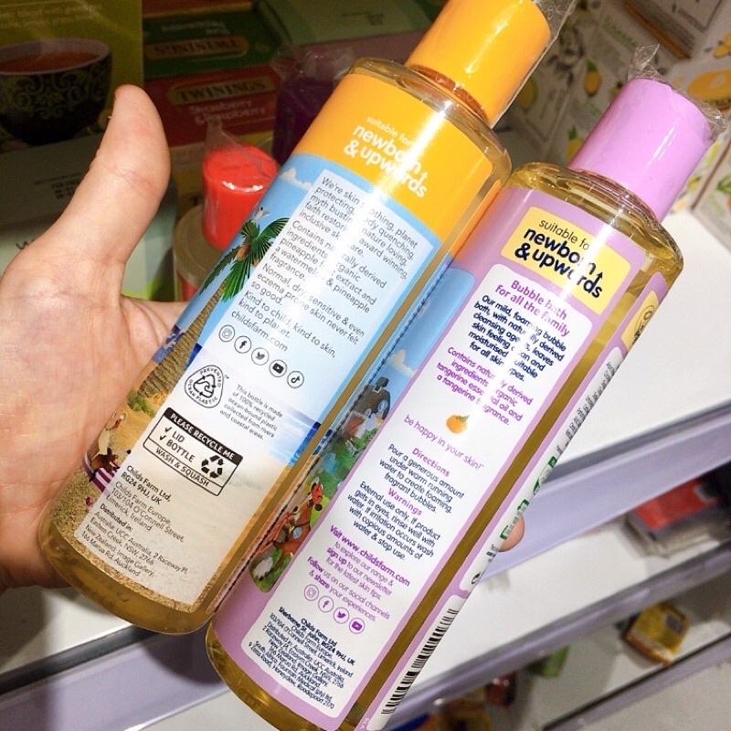 Gel tắm gội hữu cơ toàn thân cho bé Childs Farm các mùi hương tự nhiên lọ 250ml