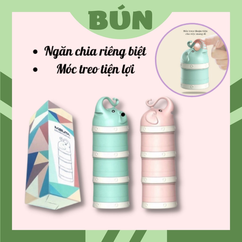 Hộp chia sữa chia thức ăn Misuta BÚNBABY gồm 3 ngăn chất liệu cao cấp an toàn cho bé