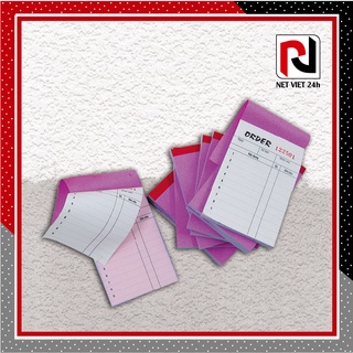 Phiếu order 2 liên "CÓ SỐ NHẢY", phiếu order 2 liên in sẵn giá rẻ cho quán ăn (1 xấp 10 cuốn)