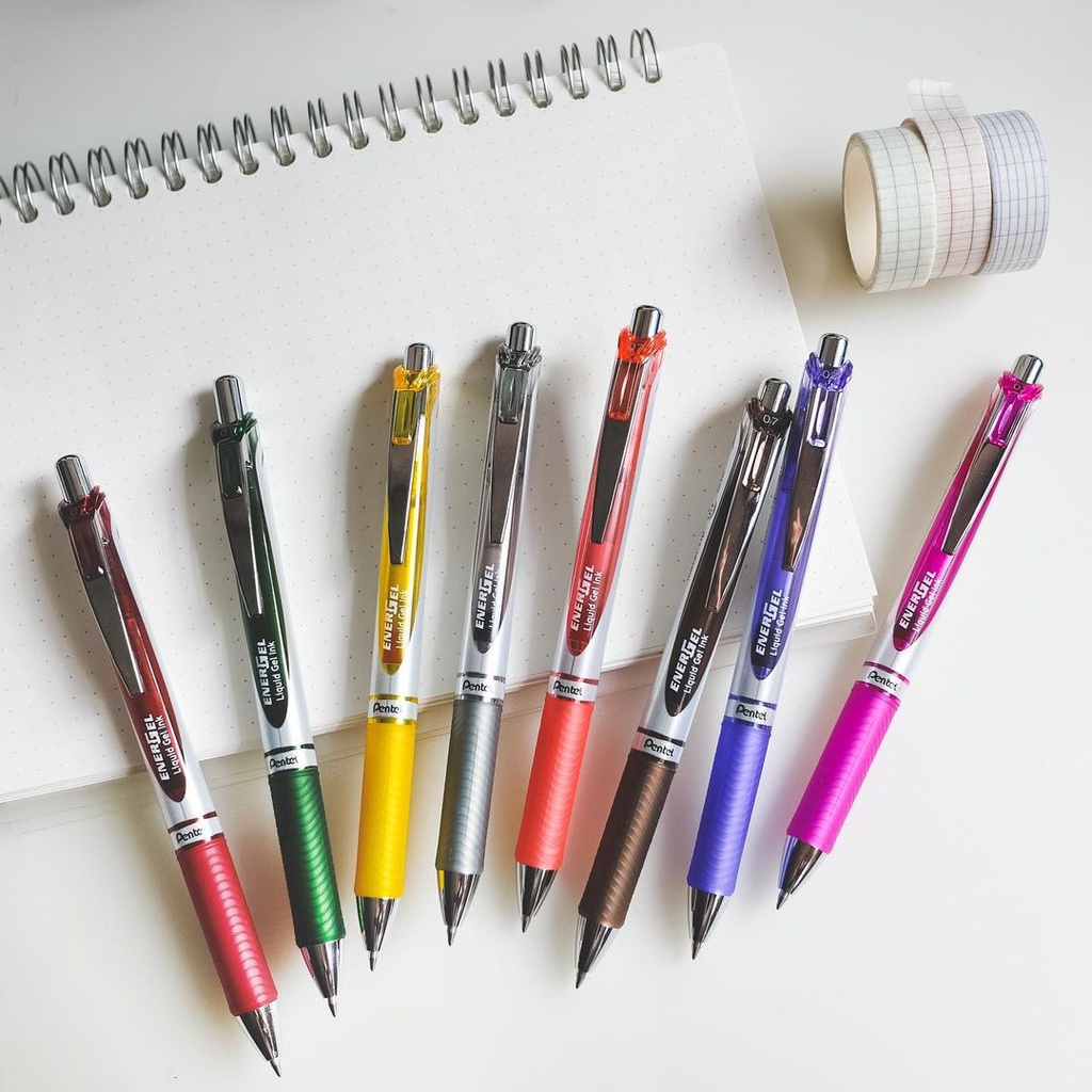 Bút Bi Pentel Energel BLN75 / BL77 /BL80 | Bút Ký Mực Gel Cao Cấp Siêu Nét Siêu Mượt | 12 Màu | Khô Nhanh Không Lem Nhòe