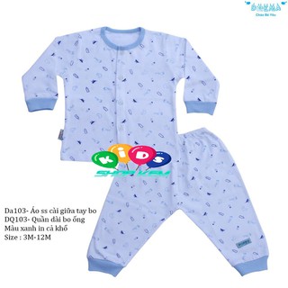 BỘ QUẦN ÁO SƠ SINH DÀI TAY DOKMA CÀI GIỮA DA-DQ103 COTTON CAO CẤP 100% MỀM MẠI THOÁNG MÁT HÚT MỒ HÔI
