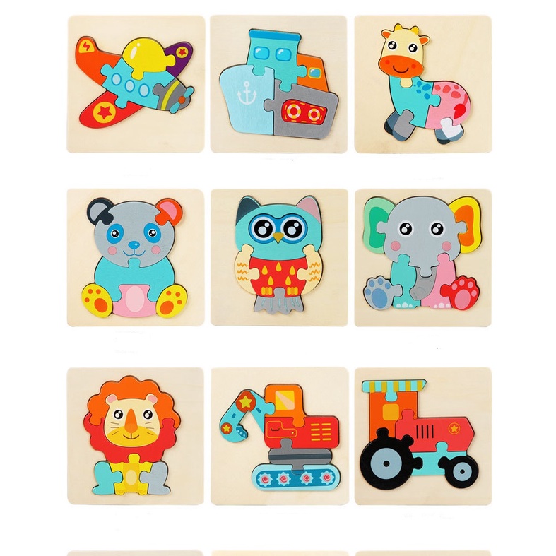 Tranh ghép hình 3D gỗ nổi cho bé - Đồ chơi gỗ thông minh giáo cụ Montessori  CAMI KIDS