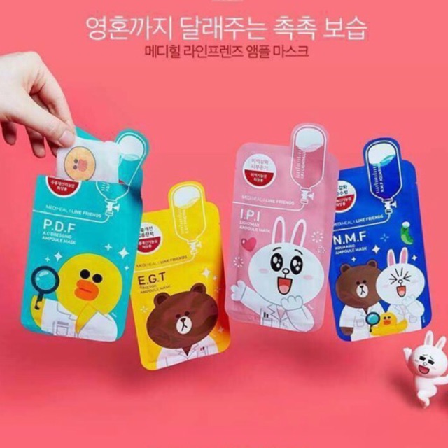 Follow Shop 14/06 Mặt nạ LINE FRIEND phiên bản Gấu Brown - Vịt Sally - Thỏ Bunny