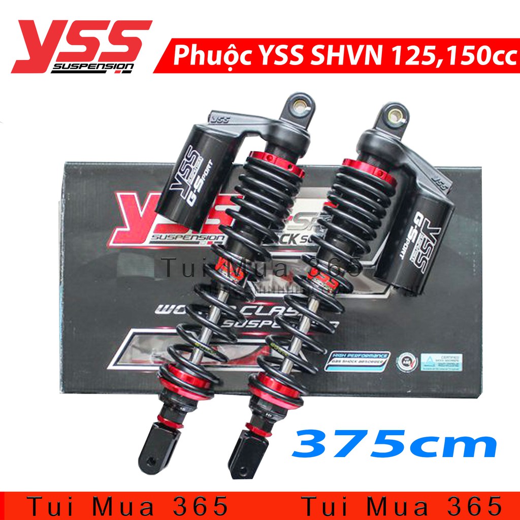 Phuộc YSS Honda SHVN 125,150,300 Thái Lan G-Sport Black/Black