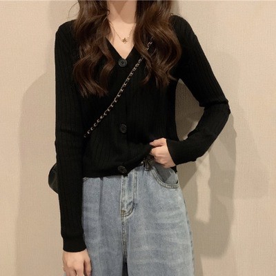 Áo Khoác Cardigan Dệt Kim Cổ Tim Xinh Xắn Cho Nữ Chất Len Tăm Phong Cách Ulzzang Hàn Quốc Nhiều Màu | WebRaoVat - webraovat.net.vn