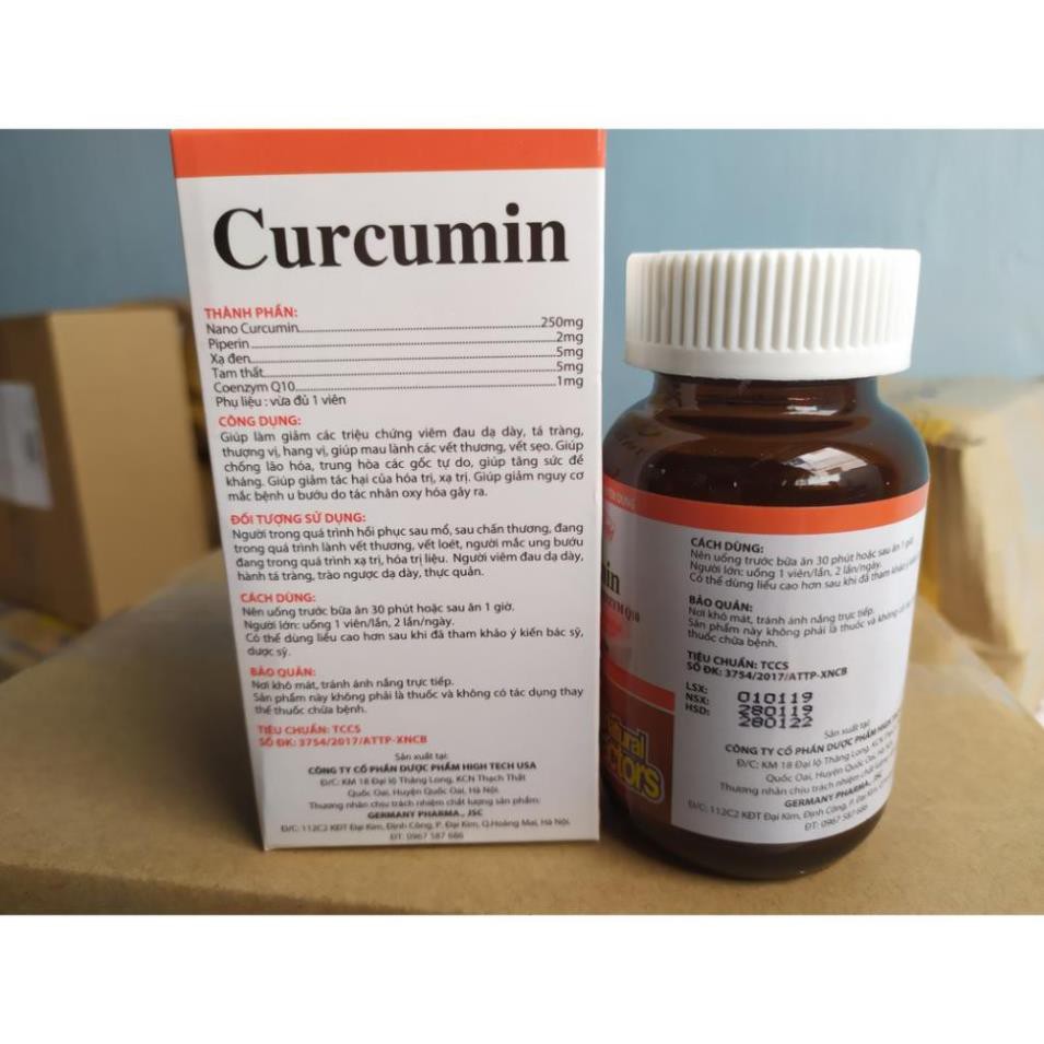 NANO CURCUMIN GOLD dt Viêm Loét Dạ Dày tá tràng Hộp 30 Viên