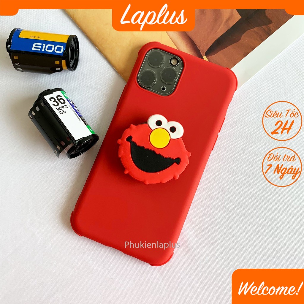 Ốp Iphone chống bẩn nhựa dẻo nhám có giá đỡ / ring màu đỏ dành cho Ip 11 / 11 Pro / 11 Promax / 12 / 12 Pro / 12 Promax