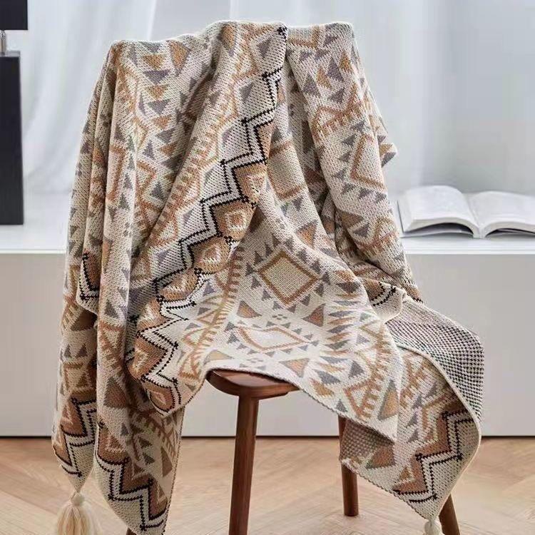 Chăn Len Đơn Giản Thoải Mái Phong Cách boho Cho Ghế sofa