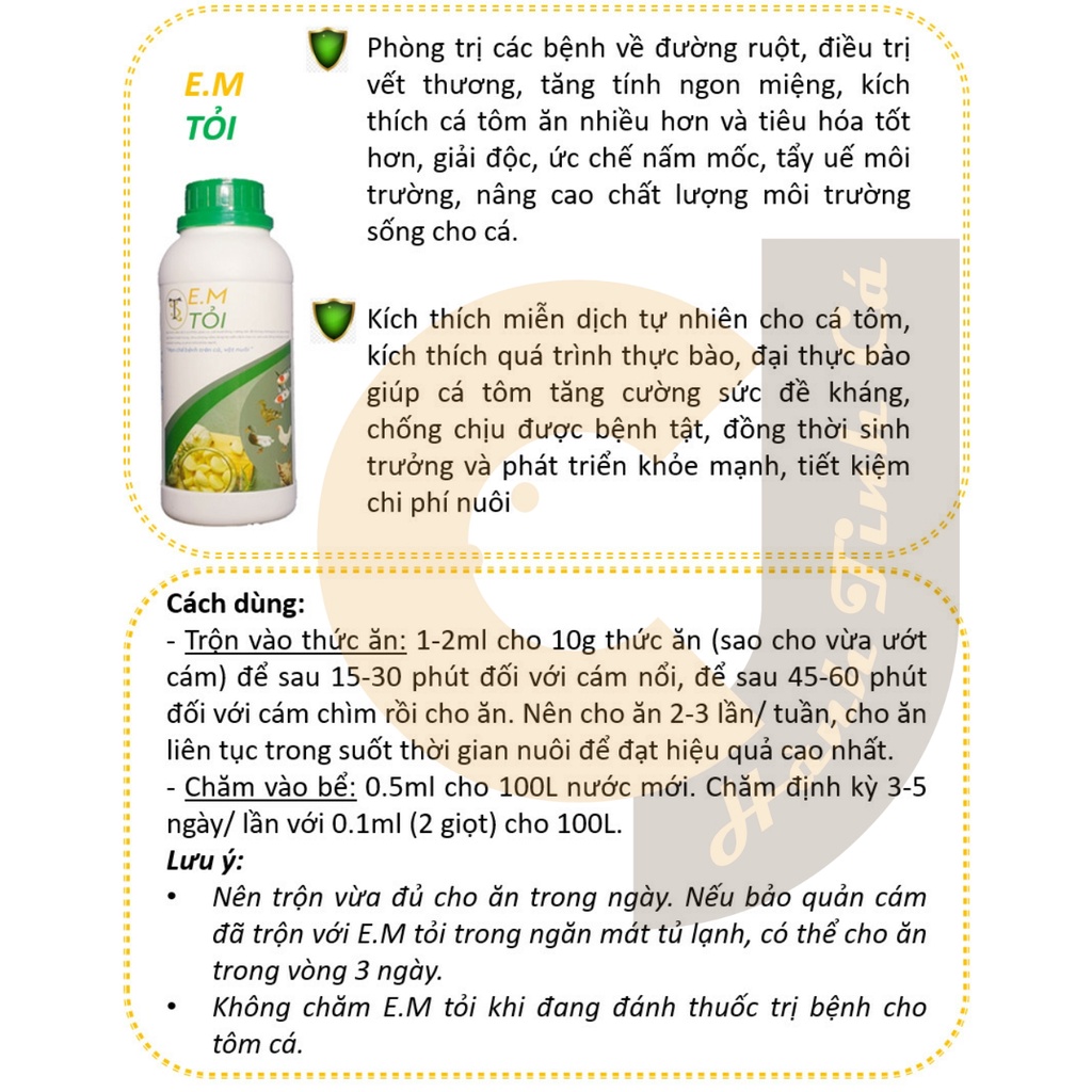 MINI SET 55ML VI SINH EM TRÁI CÂY và EM TỎI dành cho hồ THỦY SINH CÁ TÉP TÔM...