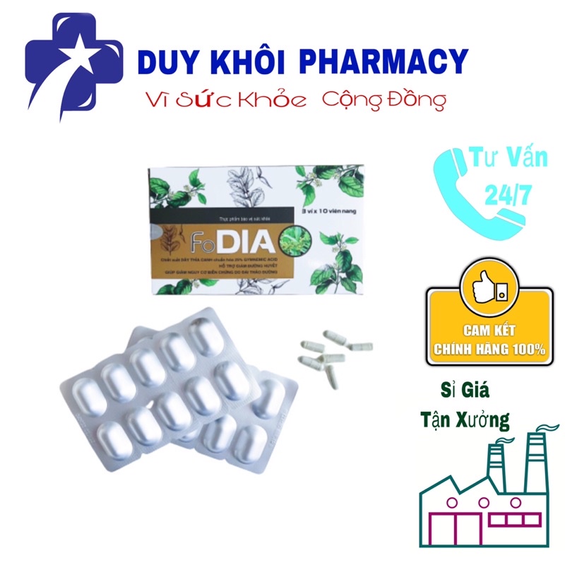 Viên Uống Hỗ Trợ Hạ Đường Huyết FoDIA Hộp 30 Viên