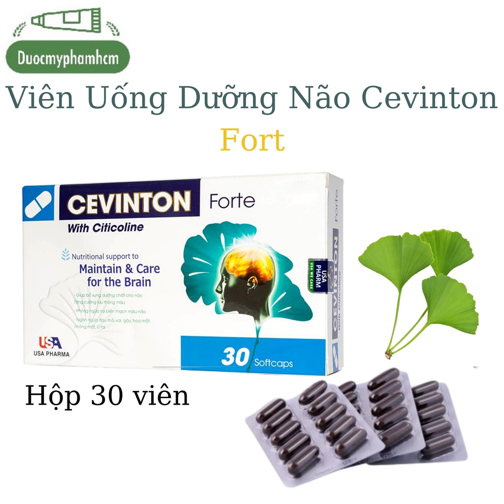 Combo 2 Hộp Bổ Não Cevinton Fort, Tăng Cường Lưu Thông Máu, Ngăn Ngừa Tai Biến, Hộp 30 viên