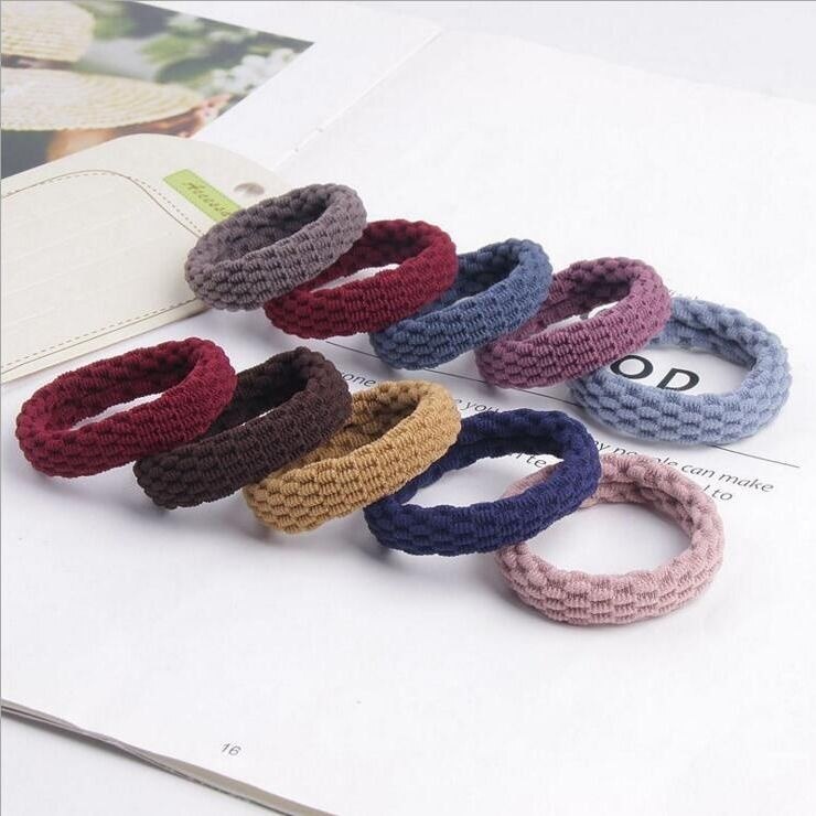 Dây cột tóc cao su co giãn không đường may kiểu dáng đơn giản phong cách Hàn Quốc