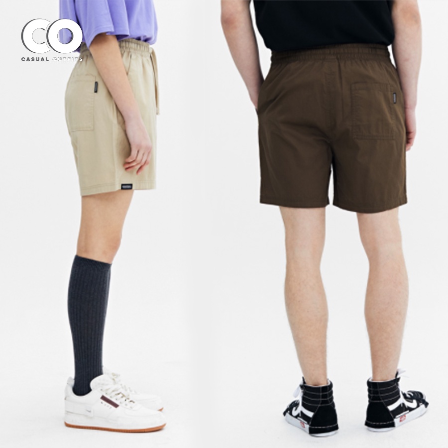 Quần short basic unisex nam nữ form relaxed thoáng mát - Màu Lính
