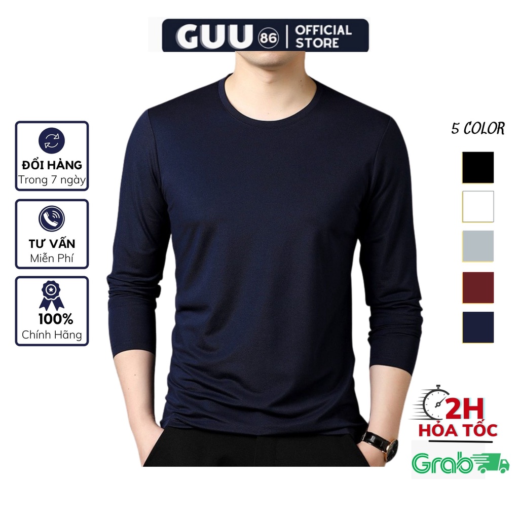 Áo thun nam dài tay cổ tròn cao cấp COTTON dáng thể thao co dãn thoáng mát nhiều màu