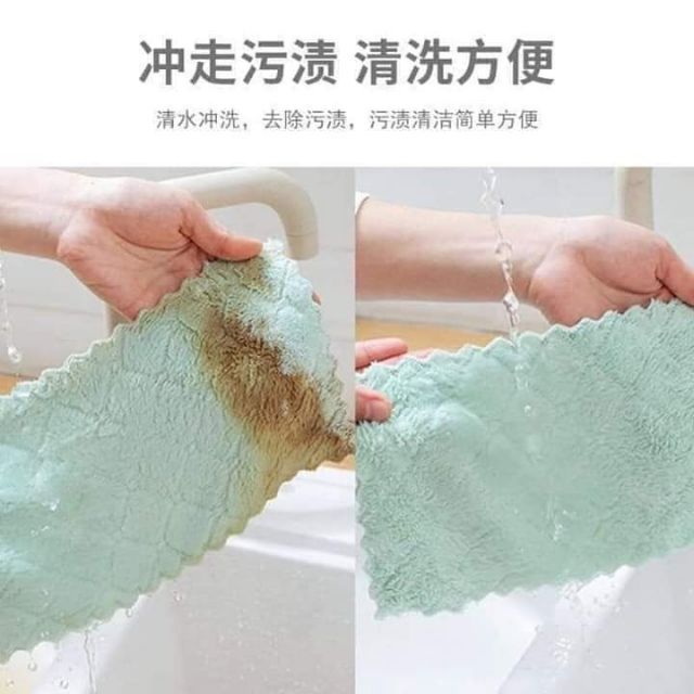 Set 10 khăn lau bếp đa năng 2 mặt zic zắc