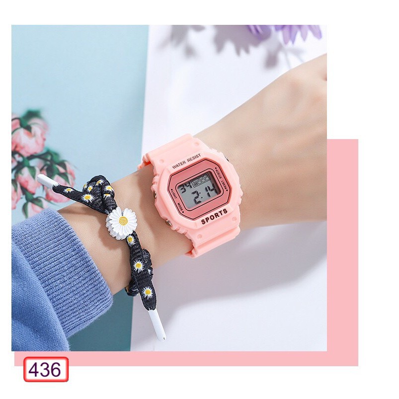 ĐỒNG HỒ THỂ THAO NAM NỮ SPPORT WATCH D377B MẶT VUÔNG SIÊU ĐẸP