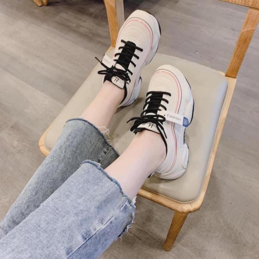 Giày Sneaker Nữ Chính Hãng Bao Ngầu Chuẩn Size Phối Màu Kem Nhẹ Nhàng Giày Đẹp 2021