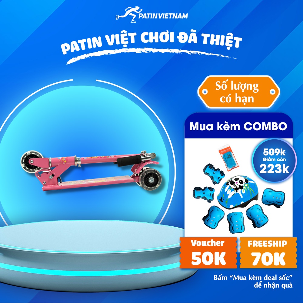 Xe Trượt Scooter Giá Rẻ 951 CENTOSY - Tăng Chỉnh 3 Nấc, Bánh Phát Sáng Cho Bé Từ 2 Tuổi