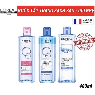 Nước tẩy trang làm sạch, Dưỡng ẩm 3 In 1 L'Oreal Micellar water Deep Cleansing