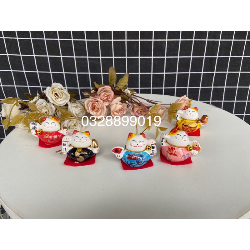 (HOT GIÁ TỐT) SET 5 MÈO MINI ĐẸP MẮT - MÈO THẦN TÀI ĐỂ BÀY DECOR TRANG TRÍ CHẤT LƯỢNG