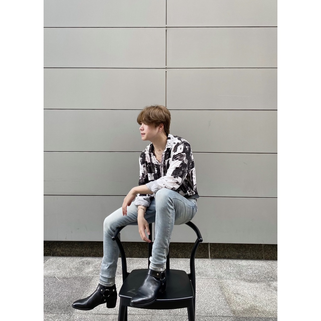 Quần Jeans Nam TARMOR Dáng Ôm Màu Xanh Bụi Skinny Jeans In Dirty Blue Denim