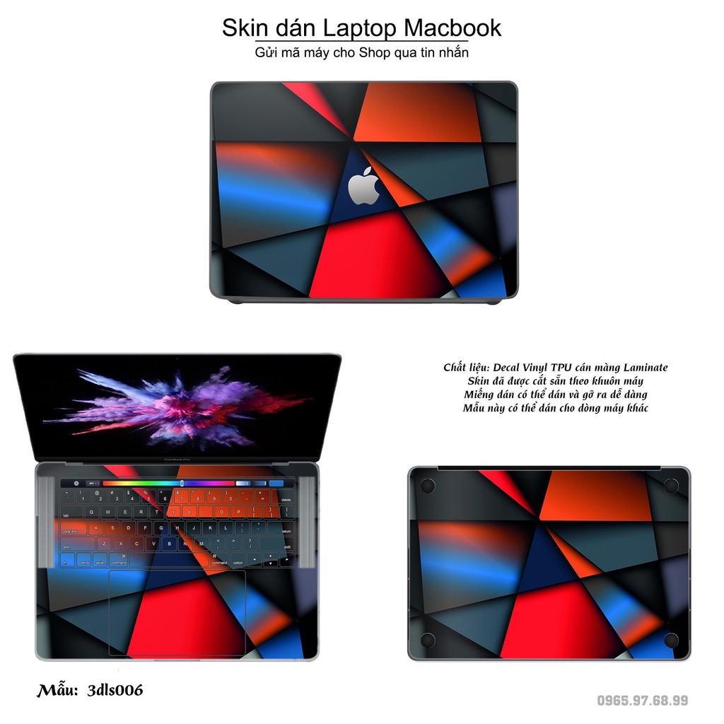 Skin dán Macbook mẫu 3D (đã cắt sẵn, inbox mã máy cho shop)